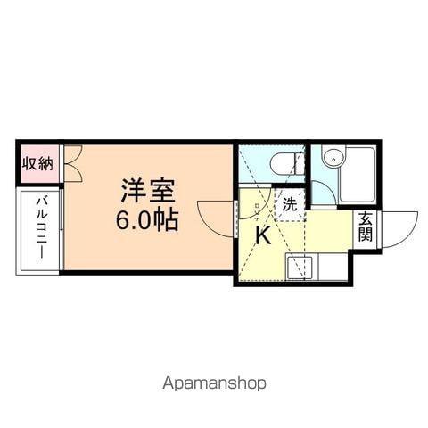 ボヌールのうまちⅠ(1K/2階)の間取り写真