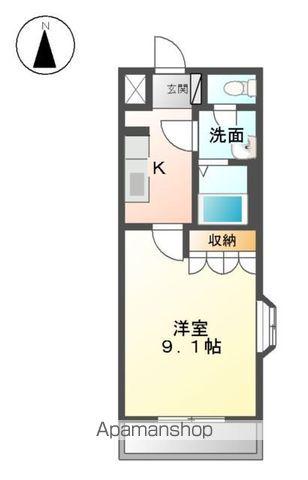 シェルル南方(1K/2階)の間取り写真