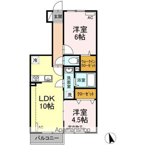 グラン・ソレイユⅨ(2LDK/1階)の間取り写真