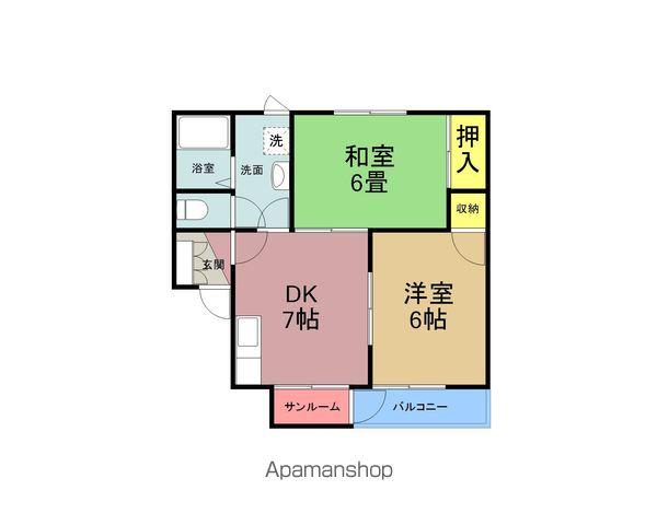 ユートピア久保5号棟(2DK/1階)の間取り写真