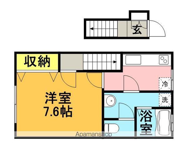 サンマリノ吉田C棟(1K/2階)の間取り写真