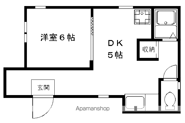 ヨシハラマンション(1DK/3階)の間取り写真