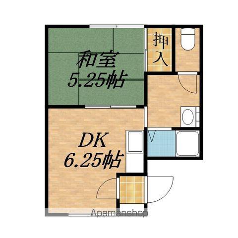 すずきハイツ(1DK/2階)の間取り写真