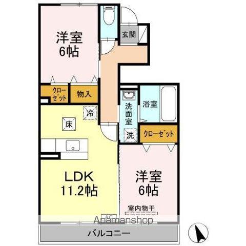 ラビエール(2LDK/1階)の間取り写真