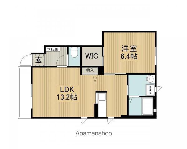 レイク・シャングリラB棟(1LDK/1階)の間取り写真