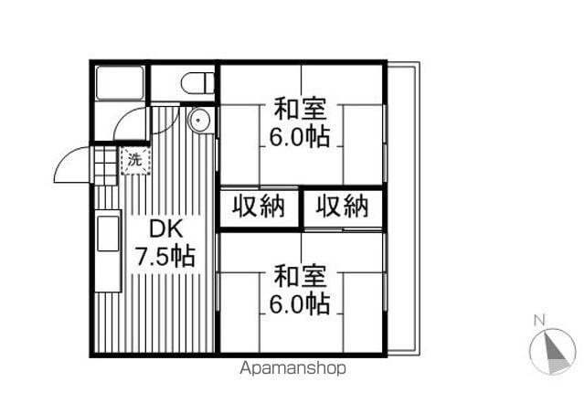 第一日の出ビル(2DK/3階)の間取り写真