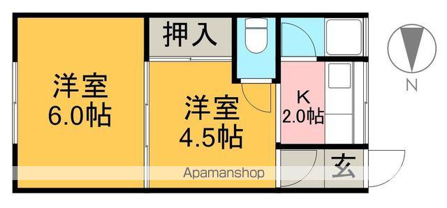 メイポールⅠ(2K/2階)の間取り写真