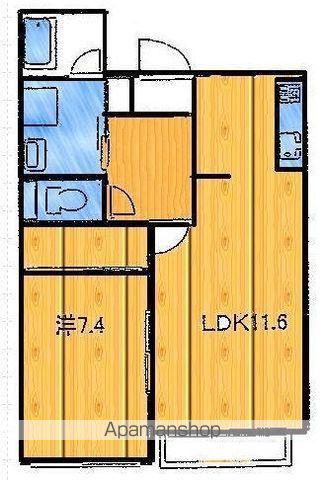 REAL BELL WOOD(1LDK/1階)の間取り写真