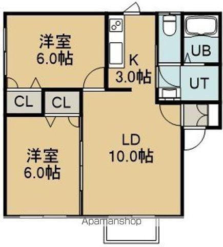 タイム日吉(2LDK/2階)の間取り写真