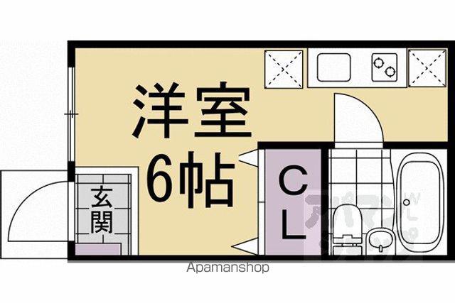 プリオーレ上高野(1K/1階)の間取り写真