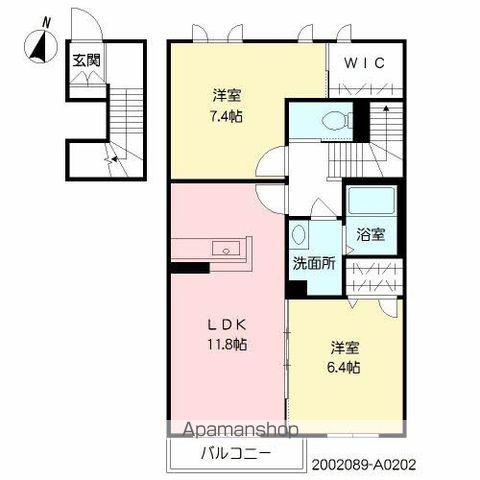 シャーメゾン波多江駅南 A棟(2LDK/2階)の間取り写真