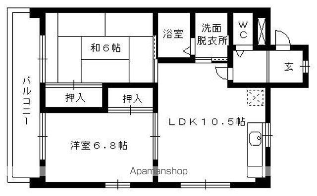 スカイヒルズ(2LDK/3階)の間取り写真