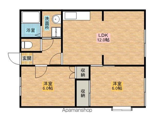 グランデュール栗原B棟(2LDK/2階)の間取り写真