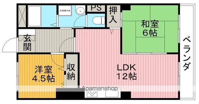 上野坂ハイツ(2LDK/4階)の間取り写真