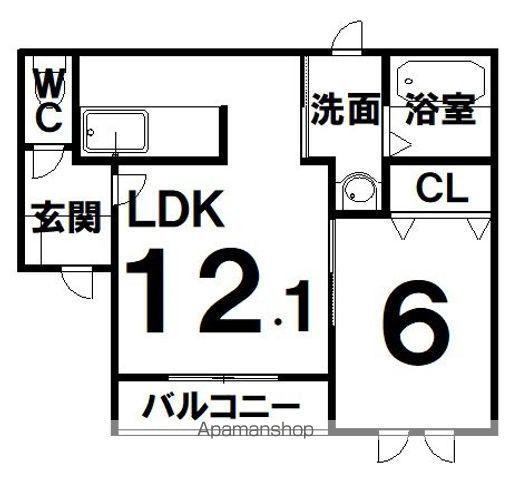 エマーブルⅣ(1LDK/3階)の間取り写真