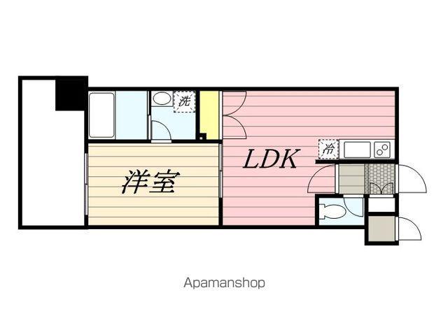 レジディア薬院大通(1LDK/13階)の間取り写真