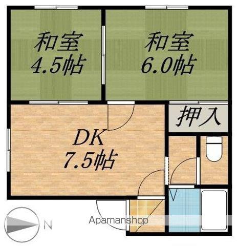 パステルハイツ(2DK/2階)の間取り写真
