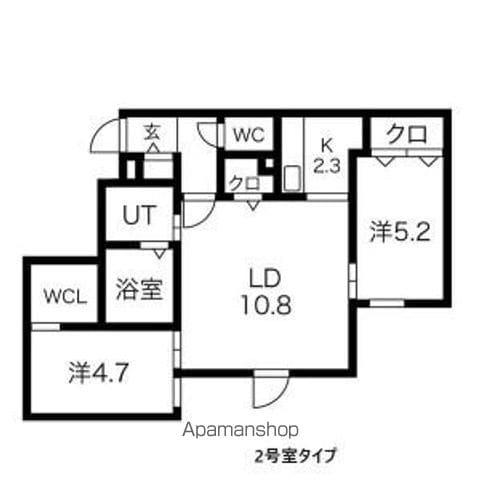 LE CLAIR MINAMIMARUYAMA(2LDK/1階)の間取り写真