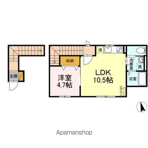リーセント・メゾンS(1LDK/2階)の間取り写真