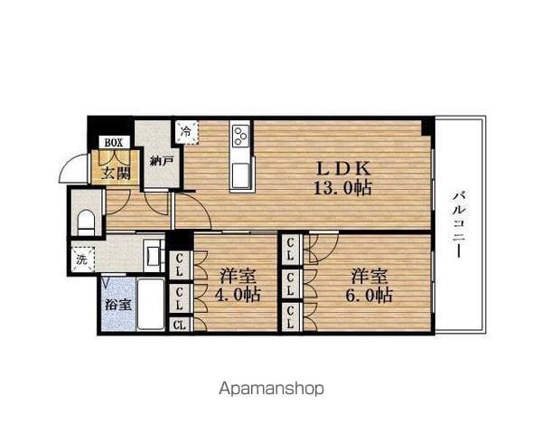 RJR堺筋本町TOWER(2LDK/7階)の間取り写真
