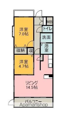 レインボーハウス(2LDK/3階)の間取り写真