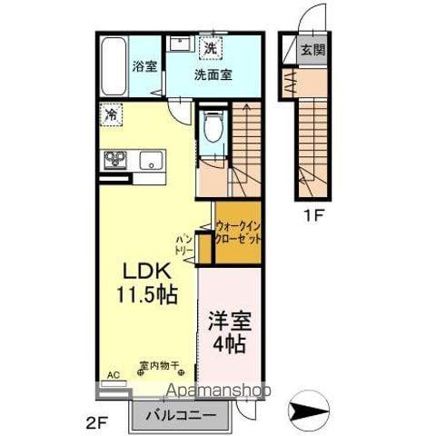 グランディイグニスⅥ(1LDK/2階)の間取り写真