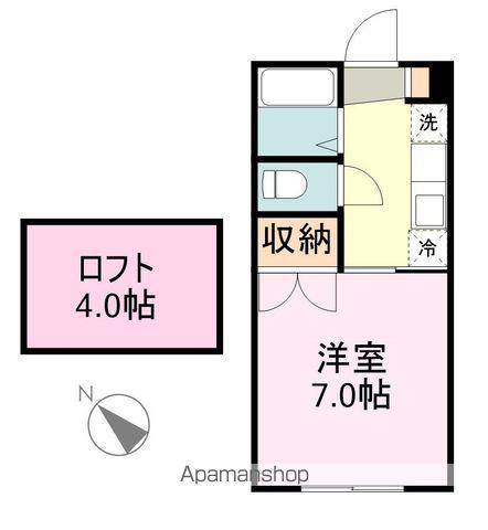 プリンスコート山手町A(1K/1階)の間取り写真