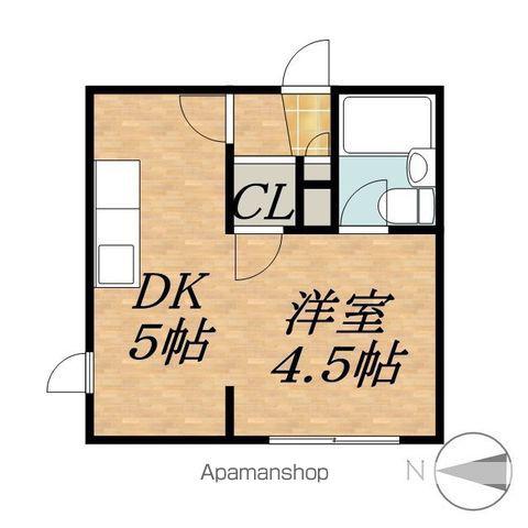コーポルミナス(1DK/3階)の間取り写真