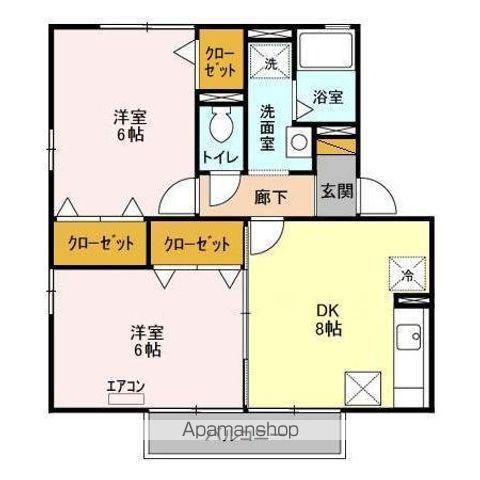 リビングタウン松代ABCDE(2DK/1階)の間取り写真