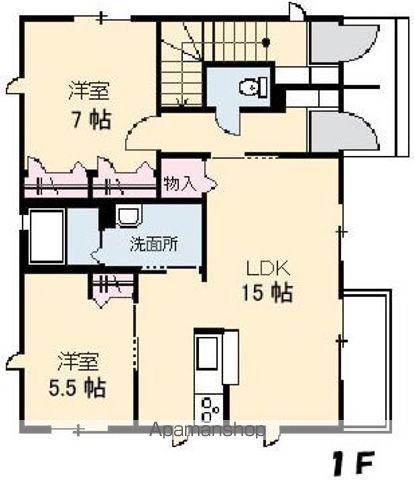 プリマヴェーラB棟(2LDK/1階)の間取り写真