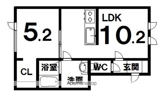 リバティ—27(1LDK/1階)の間取り写真