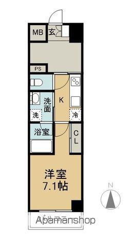 プレガーレ大分駅前(1K/3階)の間取り写真
