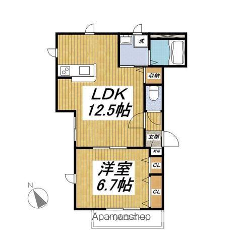 MAISON FLEUR(1LDK/2階)の間取り写真