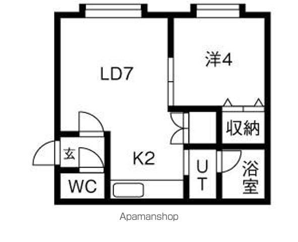 パレット宮の森(1DK/1階)の間取り写真