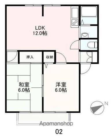 ビバリーヒルズYK(2LDK/1階)の間取り写真