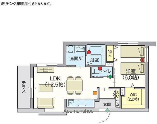 ヘーベルVILLAGE浦和南 ノーブルレジデンス(1LDK/1階)の間取り写真