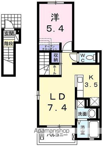 シャン ラフレシール(1LDK/2階)の間取り写真