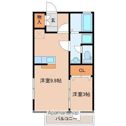 カサヴェルデ壱番館(1LDK/1階)の間取り写真