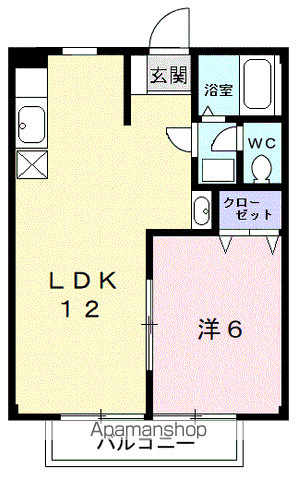アミニティグリーンⅡ(1LDK/2階)の間取り写真