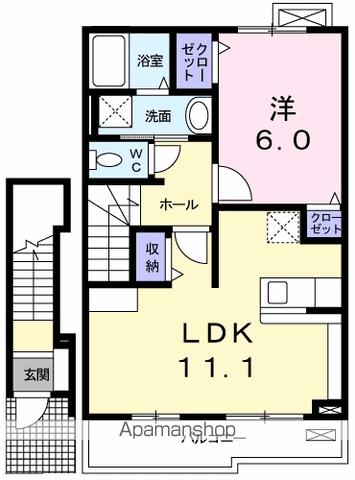 クリンゲル・バオム(1LDK/2階)の間取り写真