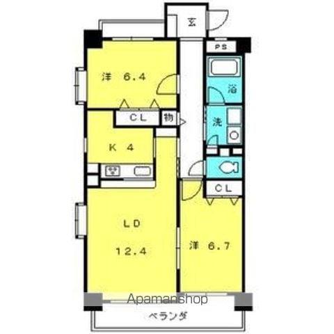 グランドソレーユ(2LDK/2階)の間取り写真