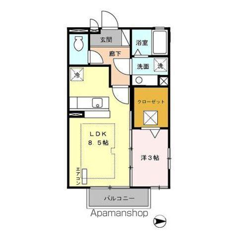 プレジールB(1LDK/1階)の間取り写真
