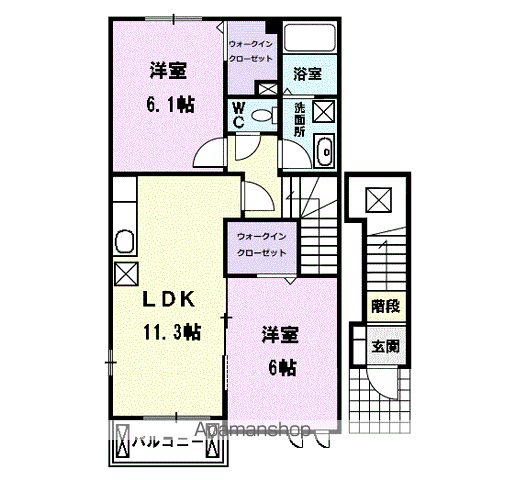 フィガロ(2LDK/2階)の間取り写真