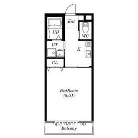 グリニッジビレッジ(1K/2階)の間取り写真