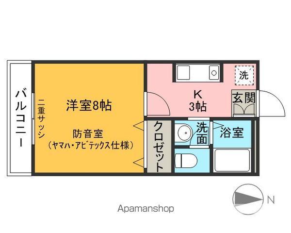 サンビレッジ武蔵野Ⅱ(1K/3階)の間取り写真