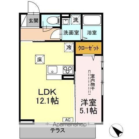 DーROOM二軒茶屋TМT(1LDK/3階)の間取り写真