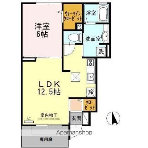 ミル・クレール(1LDK/1階)の間取り写真