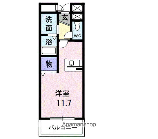 アニューアフェニティー(ワンルーム/3階)の間取り写真