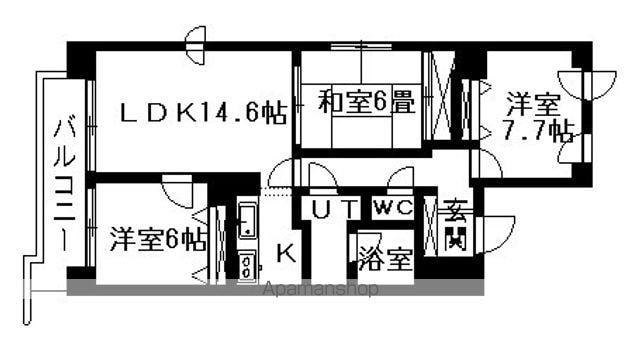 THE RESIDENCE PARK ODORIKOEN(3LDK/5階)の間取り写真