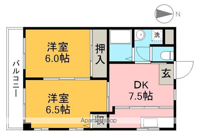 SINAJYURIME RESOL(2DK/3階)の間取り写真